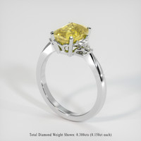 3.05 Ct. Yellow Sapphire Ring, 18K White Gold 2
