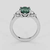 2.53 Ct. Bluish Green Sapphire Ring, 18K White Gold 3