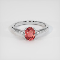 1.04 Ct. Padparadscha Sapphire Ring, 18K White Gold 1