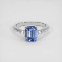 1.82 Ct. Blue Sapphire Ring, 18K White Gold 1