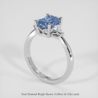 1.82 Ct. Blue Sapphire Ring, 18K White Gold 2