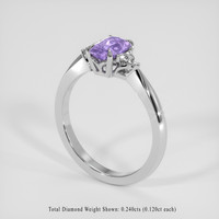 1.22 Ct. Purple Sapphire Ring, 18K White Gold 2