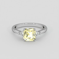 1.94 Ct. Yellow Sapphire Ring, 18K White Gold 1