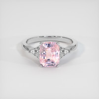 3.59 Ct. Pink Sapphire Ring, 18K White Gold 1
