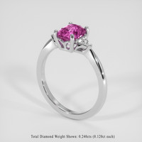 1.58 Ct. Purplish Pink Sapphire Ring, 18K White Gold 2