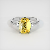 4.38 Ct. Yellow Sapphire Ring, 18K White Gold 1