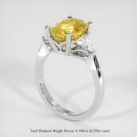 4.38 Ct. Yellow Sapphire Ring, 18K White Gold 2