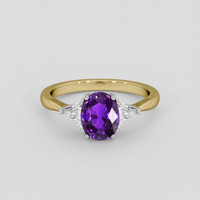 1.97 Ct. Pinkish Purple Sapphire Ring, 14K White & Yellow 1