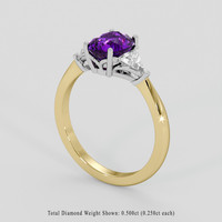 1.97 Ct. Pinkish Purple Sapphire Ring, 14K White & Yellow 2