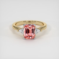 1.60 Ct. Padparadscha Sapphire Ring, 14K White & Yellow 1