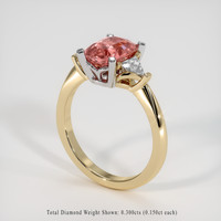 1.60 Ct. Padparadscha Sapphire Ring, 14K White & Yellow 2