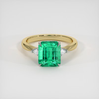 3.01 Ct. Emerald Ring, 18K White & Yellow 1