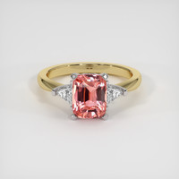 1.60 Ct. Padparadscha Sapphire Ring, 18K White & Yellow 1