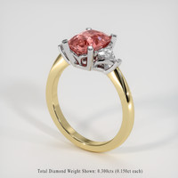 1.60 Ct. Padparadscha Sapphire Ring, 18K White & Yellow 2