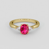 0.87 Ct. Pinkish Red Ruby Ring, 10K Yellow Gold 1