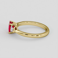 0.87 Ct. Pinkish Red Ruby Ring, 10K Yellow Gold 4