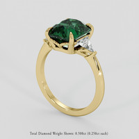 4.07 Ct. Green Sapphire Ring, 10K Yellow Gold 2