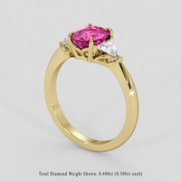 2.00 Ct. Pink Sapphire Ring, 10K Yellow Gold 2