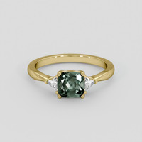 1.27 Ct. Bluish Green Sapphire Ring, 10K Yellow Gold 1