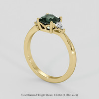 1.27 Ct. Bluish Green Sapphire Ring, 10K Yellow Gold 2