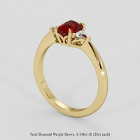 1.01 Ct. Ruby Ring, 14K Yellow Gold 2