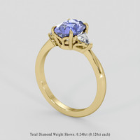 1.42 Ct. Violet Sapphire Ring, 14K Yellow Gold 2