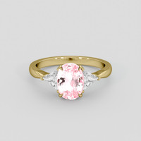2.13 Ct. Pink Sapphire Ring, 14K Yellow Gold 1