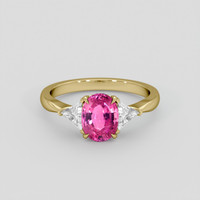 2.00 Ct. Pink Sapphire Ring, 14K Yellow Gold 1