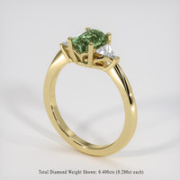 1.37 Ct. Green Sapphire Ring, 14K Yellow Gold 2