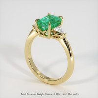 2.02 Ct. Emerald Ring, 18K Yellow Gold 2
