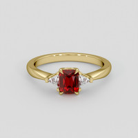 1.01 Ct. Ruby Ring, 18K Yellow Gold 1