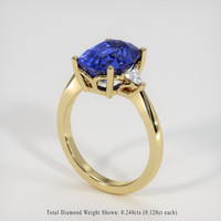 4.48 Ct. Blue Sapphire Ring, 18K Yellow Gold 2
