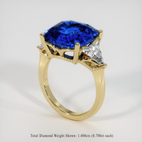 9.03 Ct. Blue Sapphire Ring, 18K Yellow Gold 2