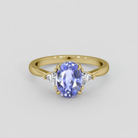 1.42 Ct. Violet Sapphire Ring, 18K Yellow Gold 1