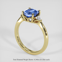 2.30 Ct. Blue Sapphire Ring, 18K Yellow Gold 2