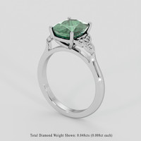 3.33 Ct. Bluish Green Sapphire Ring, Platinum 950 2