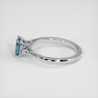0.99 Ct. Greenish Blue Sapphire Ring, 10K White Gold 4