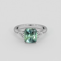 3.33 Ct. Bluish Green Sapphire Ring, 14K White Gold 1