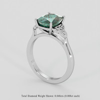 3.33 Ct. Bluish Green Sapphire Ring, 18K White Gold 2