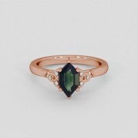 1.19 Ct. Green Sapphire Ring, 18K Rose Gold 1
