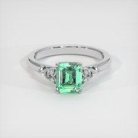 1.51 Ct. Emerald Ring, 18K White Gold 1