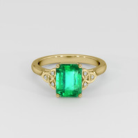 1.92 Ct. Emerald Ring, 18K Yellow Gold 1