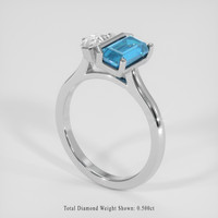 1.96 Ct. Blue Zircon Ring, Platinum 950 2