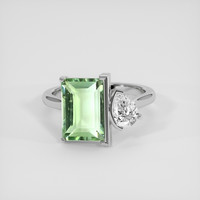 3.62 Ct. Green Prasiolite Ring, Silver 1