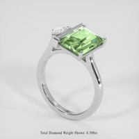 3.62 Ct. Green Prasiolite Ring, Silver 2