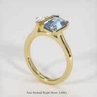 1.20 Ct. Blue Aquamarine Ring, 10K Yellow Gold 2