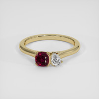 0.86 Ct. Ruby Ring, 14K Yellow Gold 1