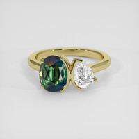 2.13 Ct. Bi Color Sapphire Ring, 14K Yellow Gold 1