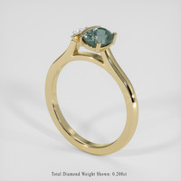 1.05 Ct. Bluish Green Sapphire Ring, 14K Yellow Gold 2