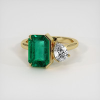 2.70 Ct. Emerald Ring, 18K Yellow Gold 1